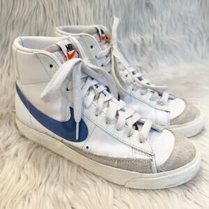 Nike Blazer Mid 77 Sneaker Lace-Up High Top Blue Swoosh Shoes, Royal Pulse